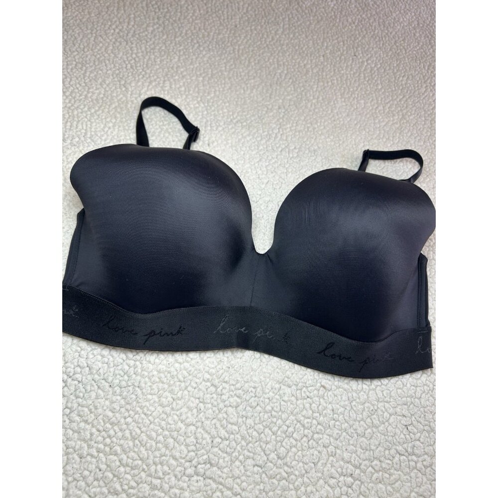 Victoria’s Secret PINK 36DD Black Wear Everywhere Lightly Lined Wireless Bra NWT